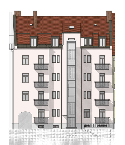 Planung Balkonanbau auf der Andréestraße in München